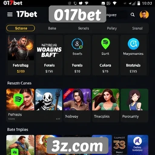 Novidades no design de interface do 017bet